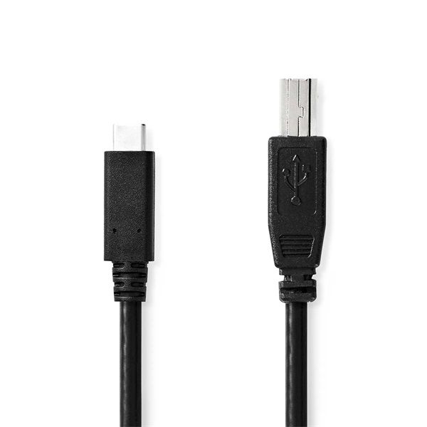 Nedis CCGB60650BK20 USB-C dugó - USB- B dugó kábel, 480 Mbps, 2m