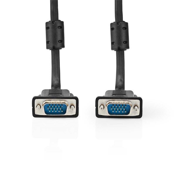 Nedis CCGL59000BK100, VGA kábel, VGA dugó Nikkelezett Maximális felbontás: 1280x768, hossz: 10m