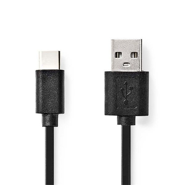 Nedis CCGL60600BK20 USB A - USB C (USB-C) kábel, USB2.0, 15W, hossz 2m