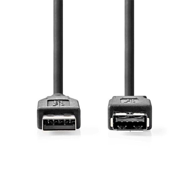 Nedis CCGL61010BK30 USB3.2 toldó / hosszabító kábel, USB 3.2 Gen 1, USB A dugó, USB-A aljzat, 5 Gbps, hossz: 3m,