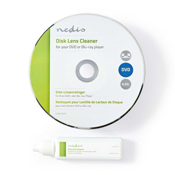 Nedis CLDK110TP cd/dvd/blu-ray tisztító készlet tisztító folyadékkal