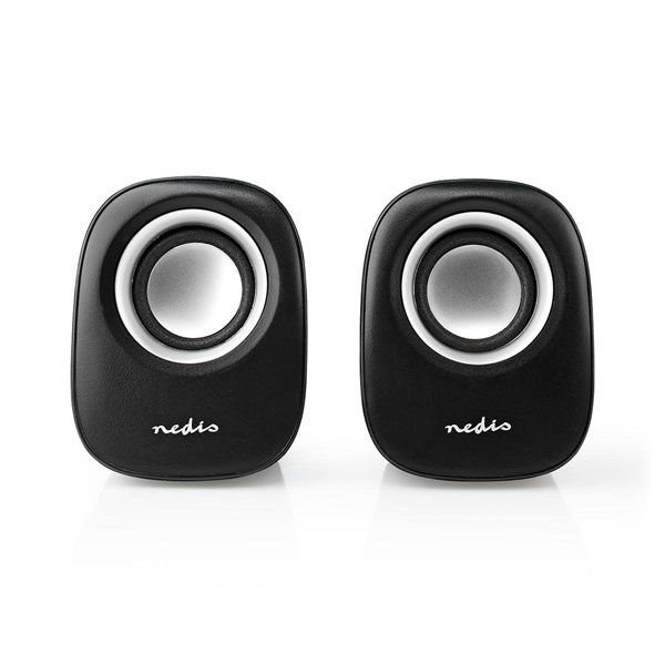 Nedis PC hangszóró 2.0, 12 W, 3,5mm sztereo jack, USB-ről táplált, hangerőszabályzó (CSPR10020BK)