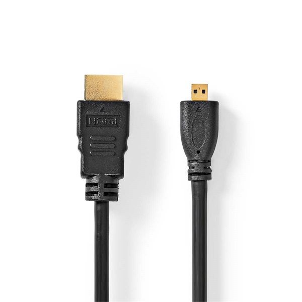 Nedis CVGL34700BK15 micro HDMI - HDMI kábel 4K@30Hz, 10.2 Gbps, 1.50 m
