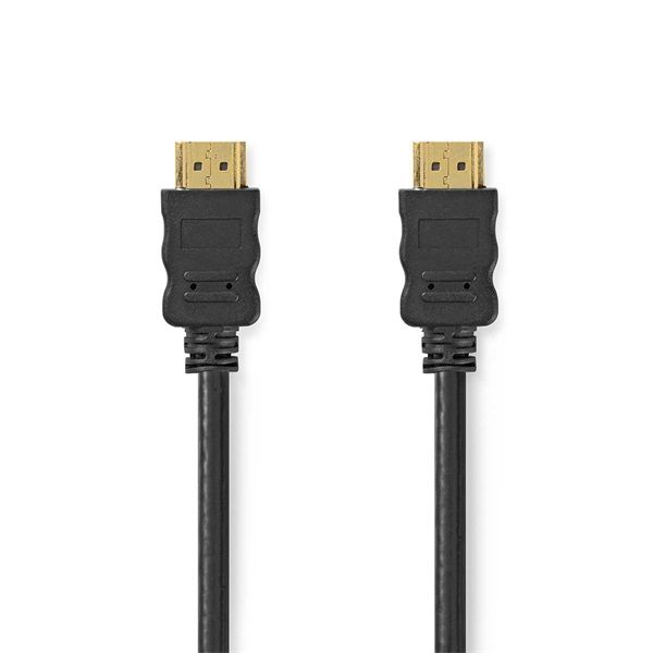 Nedis HDMI kábel CVGL34060BK10, HDMI-csatlakozó 4K@60Hz ARC 18 Gbps 1 m Kerek PVC Fekete