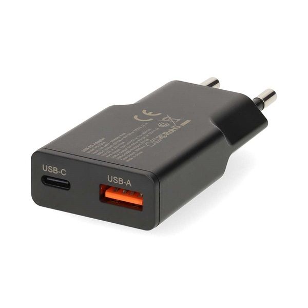 Nedis WCHA30BK gyorstöltő USB-A / USB-C töltő, PD3.0, 30W