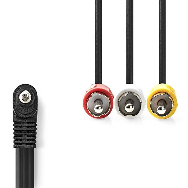 Nedis audio / video kábel, 3,5mm jack - 3x RCA, 1m, CVGL22400BK10