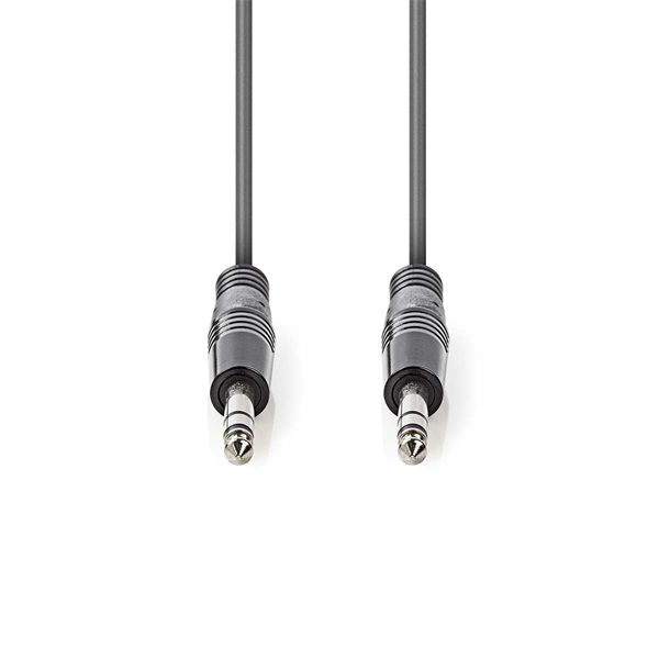 Nedis félprofi audió kábel COTH23020GY15, 2 x 6,35mm sztereó jack dugó, hossz 1.5m, rugalmas
