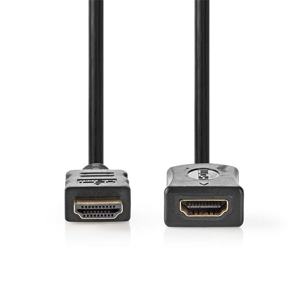 Nedis ultra HD HDMI hosszabbító kábel CVGL34096BK50, HDMI dugó - aljzat, 4K@60Hz | ARC | 10,2 Gbps | 5,00 m