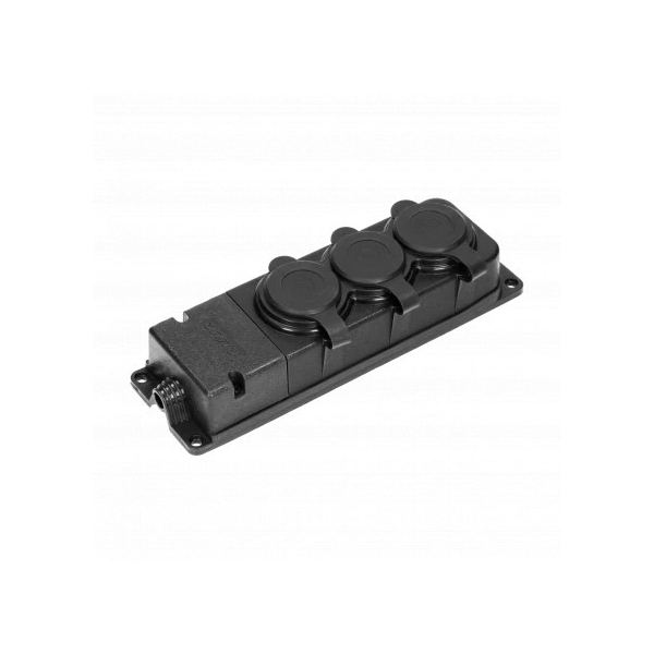 ORNO Gumi elosztó 3 aljzat, ütésálló, 230V, 16A, IP44, 50X73X228mm (OR-AE-13166(GS))