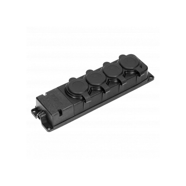 ORNO Gumi elosztó 4 aljzat, ütésálló, 230V, 16A, IP44, 49X72X270mm (OR-AE-13167(GS))