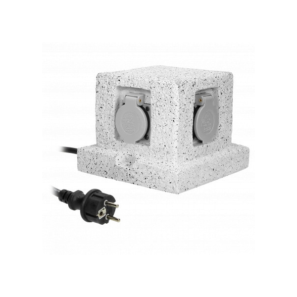 ORNO Kerti aljzat, 4x2P + Z, gumikábel H07RN-F 3x1,5mm2, 3m POST, 230V, 16A, IP44, (OR-AE-13186(GS))