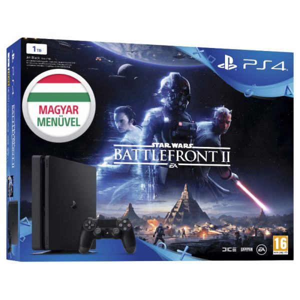 PS4 Slim 1TB Konzol + Star Wars Battlefront 2 (II)