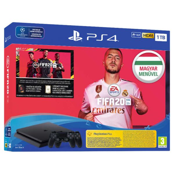 PS4 Slim 1 TB Konzol + Fifa 20 + Extra Dualshock 4