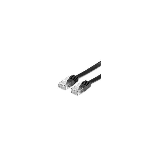 ROLINE Patch kábel VALUE UTP CAT6 lapos kivitel, Fekete 3m (21.99.0963)