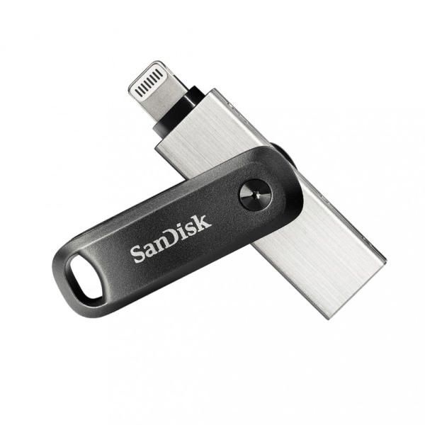 SANDISK iXpand pendrive, USB 3.0 + Ligthning csatlakozóval, 256GB (183589) Ezüst/Fekete