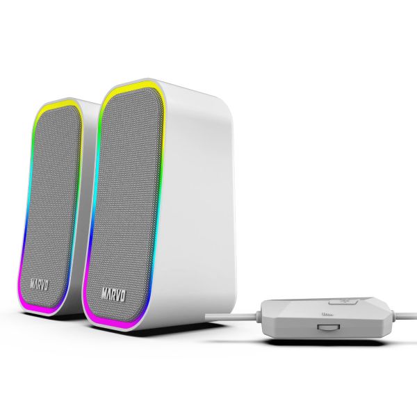 MARVO Havoc 20 vezetékes hangszóró - fehér - RGB viágítás (SG-285 GY)