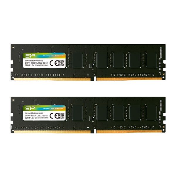 SILICON POWER Memória DDR4 16GB 3200Mhz CL22 DIMM (Kit of 2) (SP016GBLFU320X22)