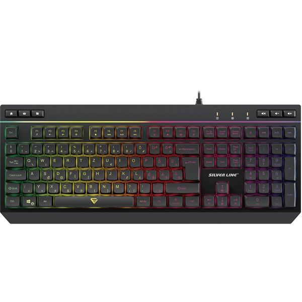 SILVERLINE gamer vezetékes billentyűzet, RGB világítás, HU (KB942)