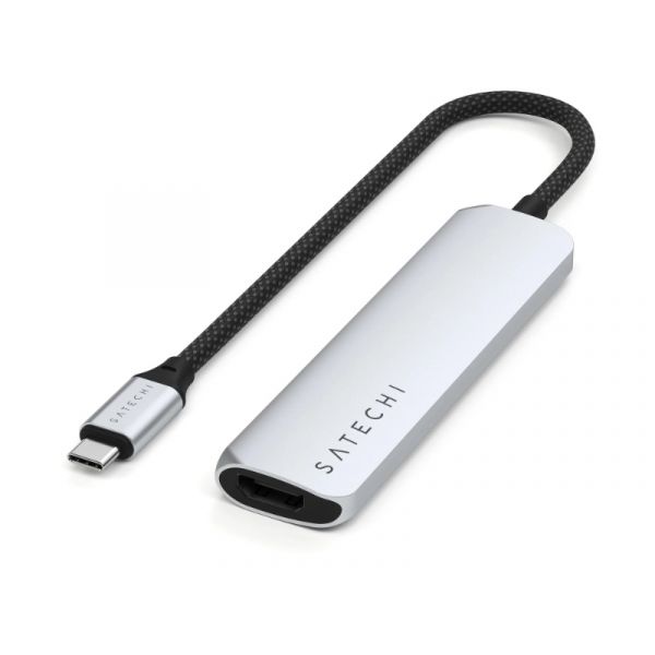 Satechi 4-in-1 USB-C Slim Multiport Adapter 4K - Silver (ST-P4SS)