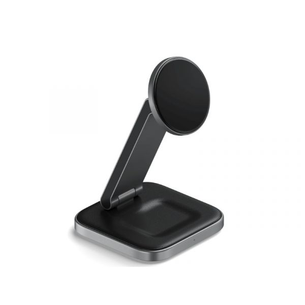 Satechi 2-in-1 Foldable Qi2 Wireless Charging Stand - Space Gray (ST-Q21FM)