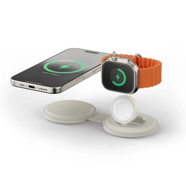 Satechi OntheGo 2-in-1 Wireless Charger - Sand (ST-QTG21W)