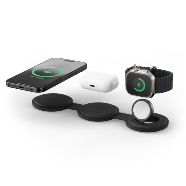 Satechi OntheGo 3-in-1 Wireless Charger - Black (ST-QTG31K)