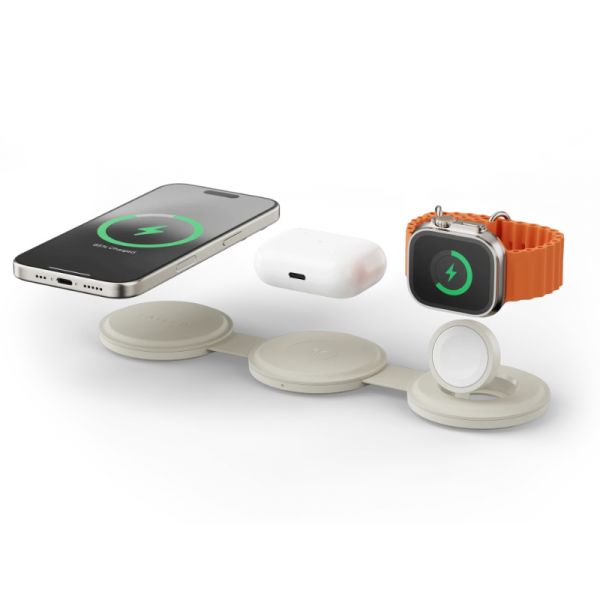 Satechi OntheGo 3-in-1 Wireless Charger - Sand (ST-QTG31W)