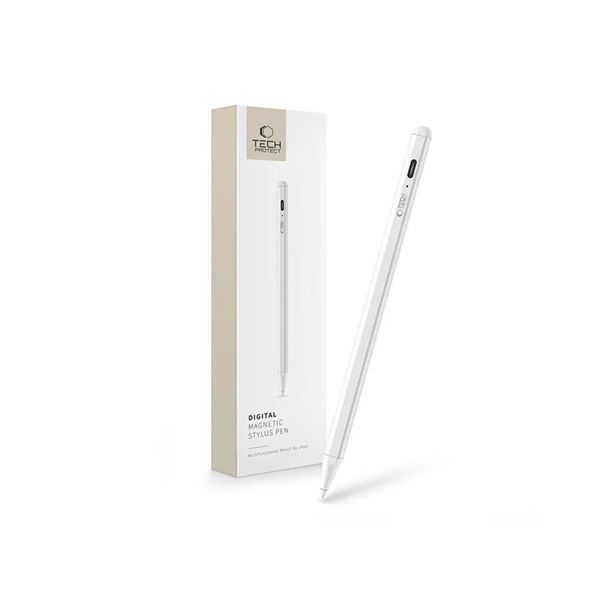 Tech-Protect Digital Magnetic Stylus Pen aktív toll rajzhoz, jegyzethez - Apple iPad-hez - fehér (TP711408)