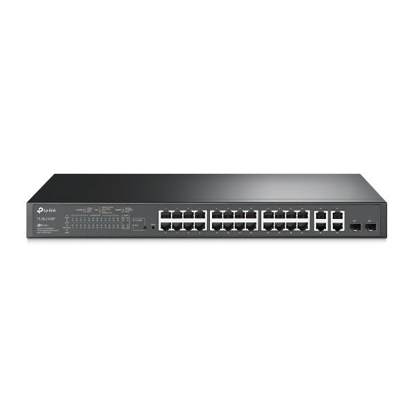 TP-LINK JetStream 24-Port 10/100Mbps + 4-Port Gigabit Smart Switch (TL-SL2428P)