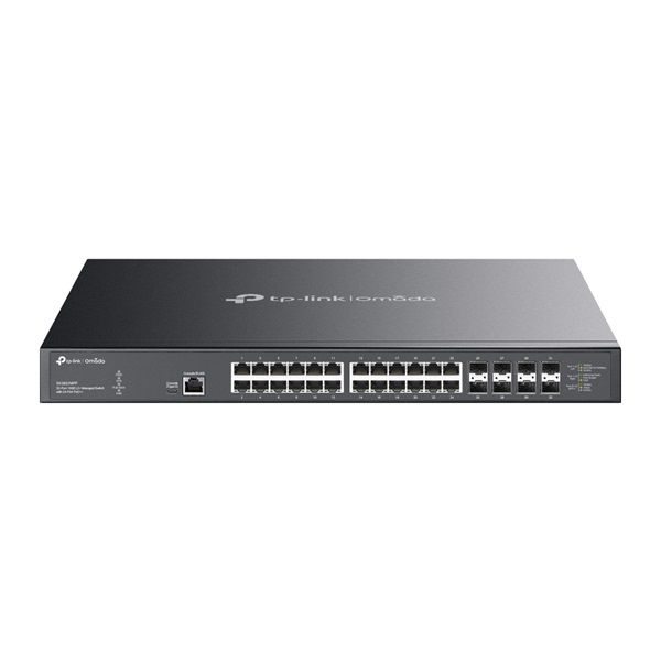 TP-LINK Switch 24x10Gbps(24x10G POE++) + 8x10G SFP+, Menedzselhető Rackes, SX3832MPP