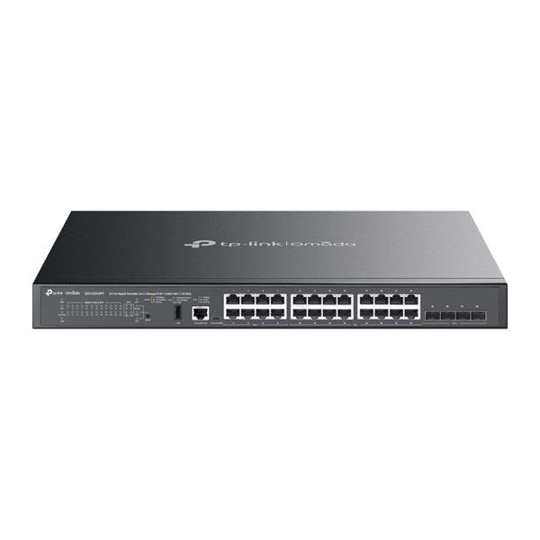 TP-LINK Switch 8x1000Mbps(8xPOE++) + 16x1000Mbps(16xPOE+) + 4x10Gbps SFP+ + 1xkonzol port, Menedzselhető (SG5428XMPP)