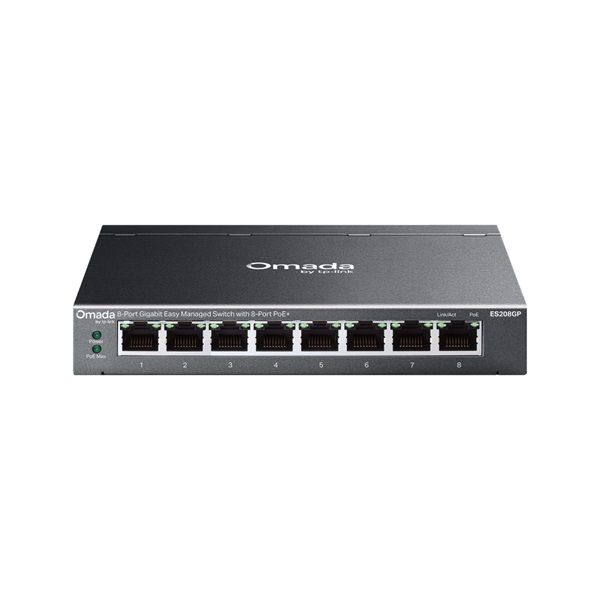 TP-LINK Omada ES208GP Fémházas Easy Smart Switch 8x1000Mbps(8xPOE+)