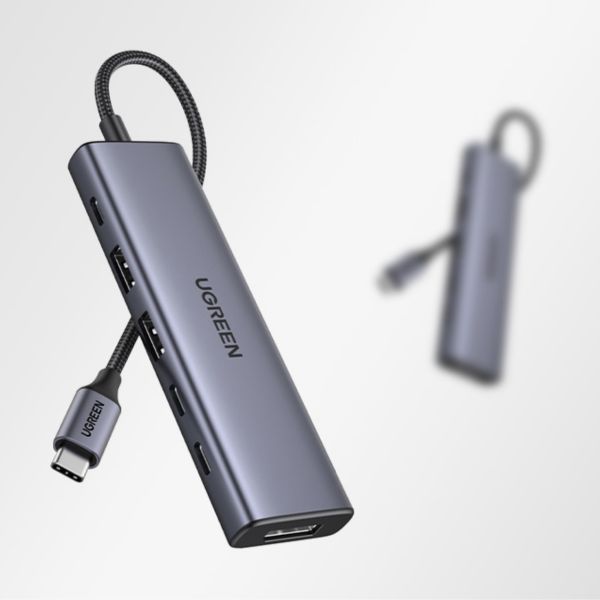 UGREEN CM511 HUB/adapter, 3x USB, USB-C, HDMI 4K 30Hz, PD 100W (szürke)