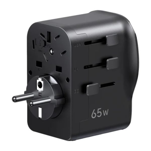 UGREEN S550 univerzális utazási adapter / hálózati töltő, 65W, 2x USB-C, 1x USB-A