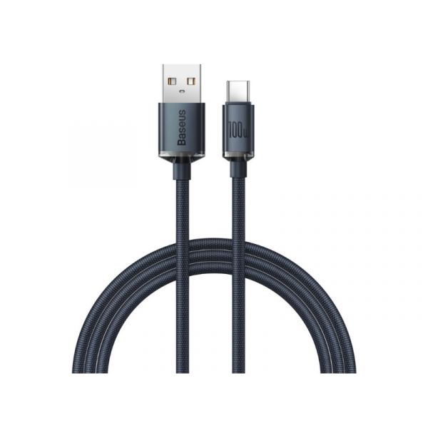 Baseus Crystal Shine Series USB to Type-C 1.2m gyorstöltő adatkábel (CAJY000401) fekete
