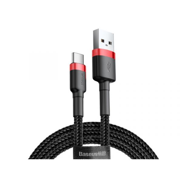 Baseus Cafule USB - Type-C 1m gyorstöltő adatkábel (CATKLF-B91) piros/fekete