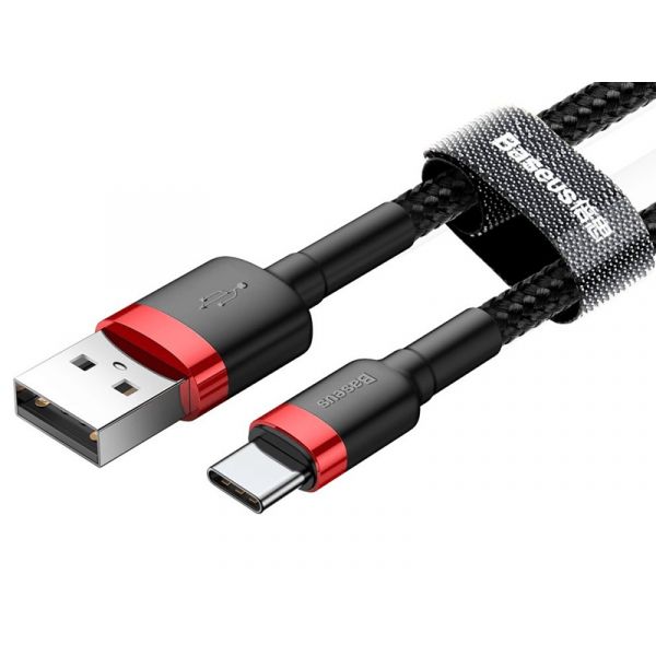 Baseus Cafule USB - Type-C 0.5m gyorstöltő adatkábel (CATKLF-A91) piros/fekete