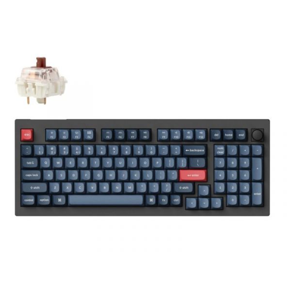 Keychron V5 Max Bluetooth / vezeték nélküli HU Gateron Jupiter Brown mechanikus billentyűzet, fekete (V5M-D3Z-HU)