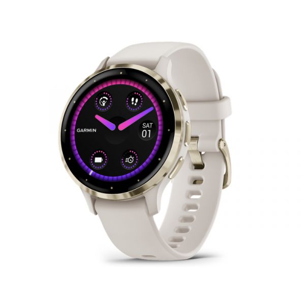 GARMIN Venu 3S okosóra francia szürke-krémarany, szilikon szíjjal (505365)