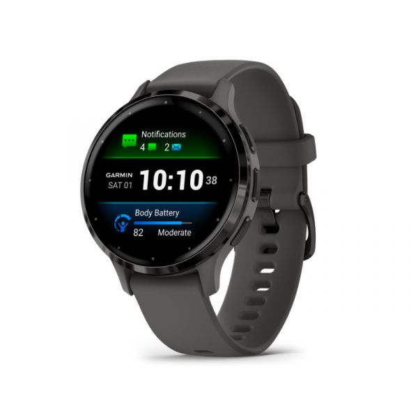 GARMIN Venu 3S okosóra szürke, szilikon szíjjal (505363)