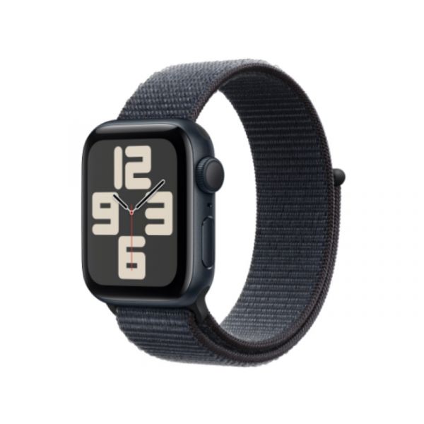 Apple Watch SE2 v3 GPS 40mm (MXEA3QH/A) Éjfekete alumíniumtok, tintaszínű sportpánt