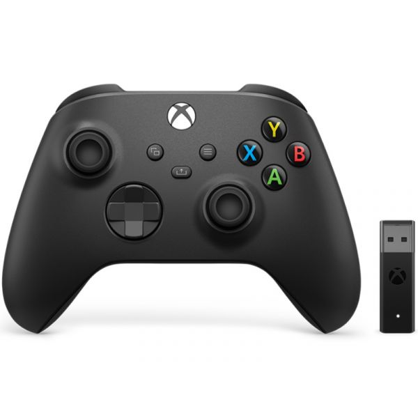 Microsoft Xbox Series Gamepad, kontroller, Carbon Black + Vezeték nélküli adapter Windows 10-hez