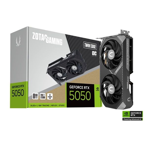 ZOTAC Videókártya PCI-Ex16x nVIDIA RTX 5050 TWIN EDGE OC 8GB GDDR6 OC (ZT-B50500H-10M)
