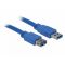 DELOCK kábel USB 3.0 hosszabbító A-A male-female, 2m (82539) kék