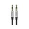 BASEUS YIVEN M30 audió kábel (3.5mm jack - 3.5mm jack, 100cm, cipőfűző) FEKETE