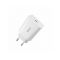 BASEUS SPEED MINI hálózati töltő Type-C aljzat, 20W, PD gyorstöltő (CCFS-SN02) fehér