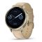 Garmin Venu 4 41mm, Lunar Gold, Bone Silicone Sand Leather Band Okosóra (010-03013-03)