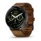 Garmin Venu 4 45mm, Dark Gray, Fekete Szilikon, Barna Bőr Karóra (010-03014-03)