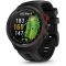 Garmin Approach S70 47mm Black Ceramic, Fekete Szilikon Szíj Okosóra (010-02746-12)