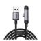 JOYROOM S-A56 ENJOYX SERIES adatkábel (USB - Type-C, 3A, gyorstöltő, 90 fokos, cipőfűző, 120cm) FEKETE (S-A56_AC)
